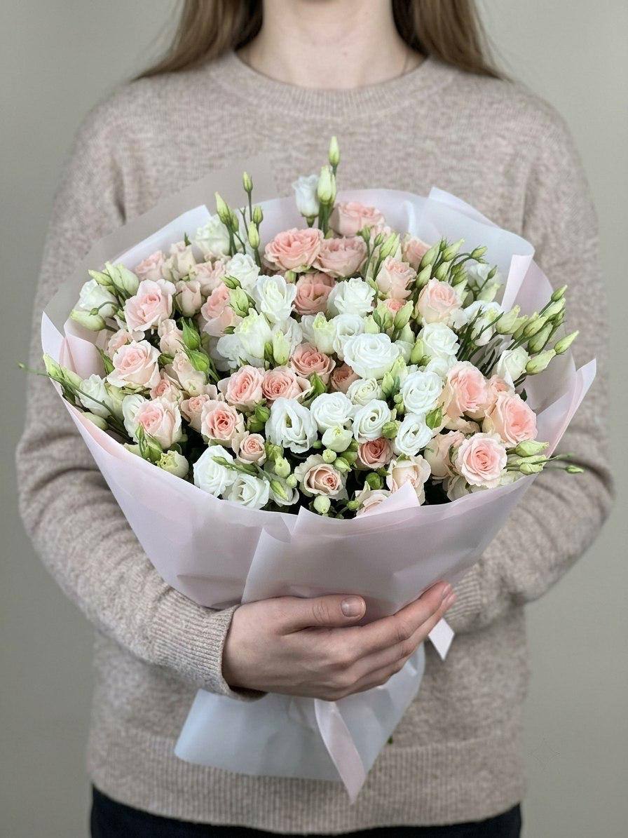 Авторский букет: «Розово-белый шёпот»
